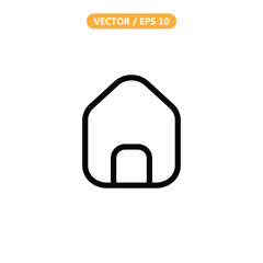 Obraz premium Minimalist House Icon - Line Style Vector