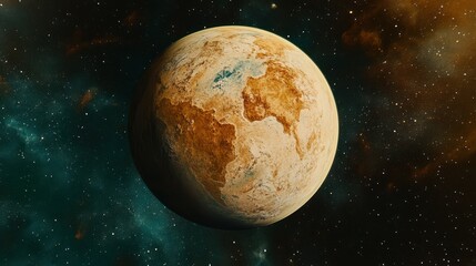 Fototapeta premium Earth-like planet in a star-studded nebula