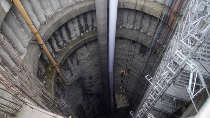 Deep Cylindrical Underground Excavation Construction Shaft