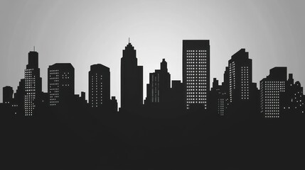 Obraz premium City skyline silhouette at night