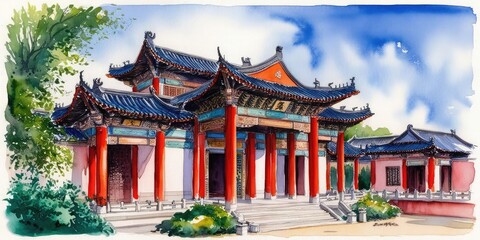 Obraz premium chinese temple architecture