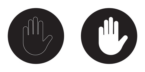 Stop sign set. Stop icon isolated on white background. Vector illustration. Stop hand sign with text. Red stop sign.