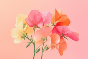 Fototapeta premium Pastel-toned sweet pea blossoms in a soft light.