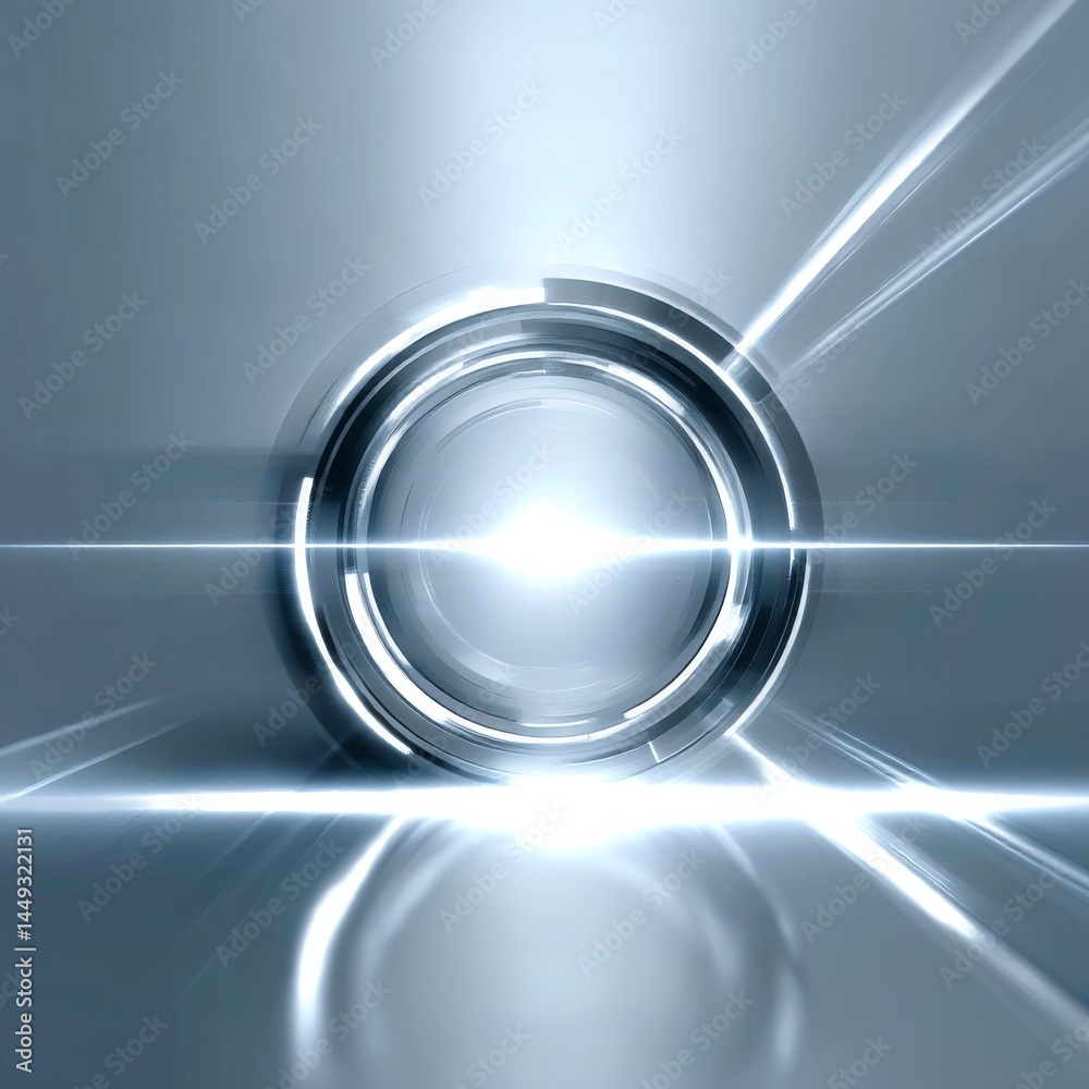 Aufkleber abstract metallic ring with light streaks: a modern and futuristic design with gleaming surfaces and