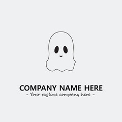 Ghost face icon illustration black and white vector image