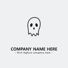 Ghost face icon illustration black and white vector image