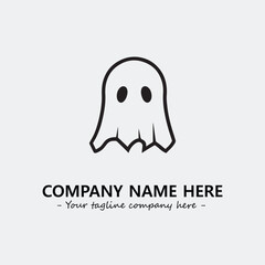 Ghost face icon illustration black and white vector image