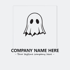 Ghost face icon illustration black and white vector image