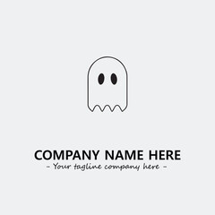 Ghost face icon illustration black and white vector image