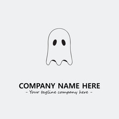Ghost face icon illustration black and white vector image