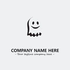 Ghost face icon illustration black and white vector image