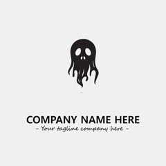 Obraz premium Ghost face icon illustration black and white vector image