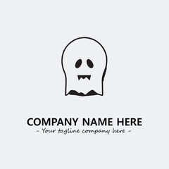 Ghost face icon illustration black and white vector image