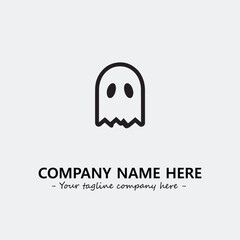 Ghost face icon illustration black and white vector image