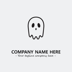 Ghost face icon illustration black and white vector image