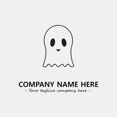 Ghost face icon illustration black and white vector image