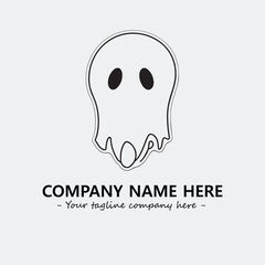 Ghost face icon illustration black and white vector image