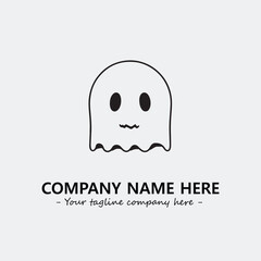 Ghost face icon illustration black and white vector image