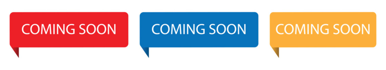 Coming Soon Banner in Ribbon Style. vector illustration