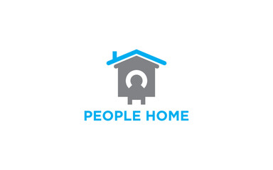 People house and home logo icon design