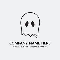 Ghost face icon illustration black and white vector image