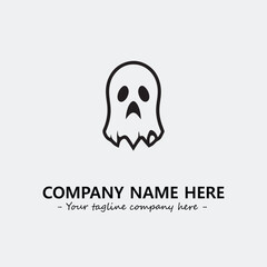 Ghost face icon illustration black and white vector image