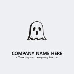 Ghost face icon illustration black and white vector image