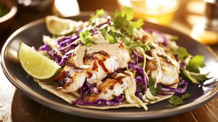 Grilled Fish Tacos with a Delicious Creamy Sauce - A Flavorful Culinary Experience