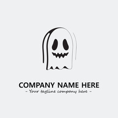 Ghost face icon illustration black and white vector image