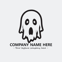 Ghost face icon illustration black and white vector image