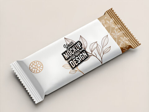 Protein bar wrapper packaging advertising mockup clean empty design 