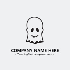 Ghost face icon illustration black and white vector image