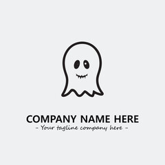 Ghost face icon illustration black and white vector image