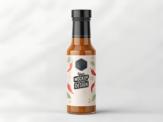 Sauce ketchup bottle advertising clean empty stylish minimal mockup design 