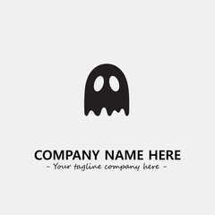 Ghost face icon illustration black and white vector image