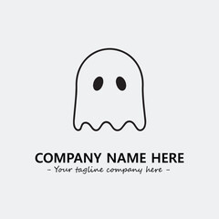 Ghost face icon illustration black and white vector image