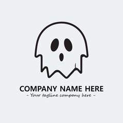 Ghost face icon illustration black and white vector image