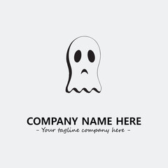 Ghost face icon illustration black and white vector image