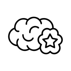 brain with star brilliant idea on transparent background for web and graphic design