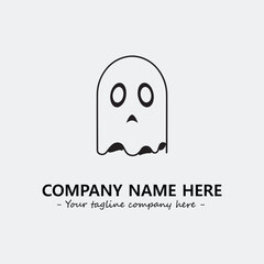 Ghost face icon illustration black and white vector image