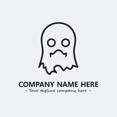 Ghost face icon illustration black and white vector image