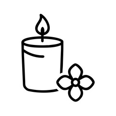 candle and flower aromatherapy relaxation on transparent background for web and graphic design