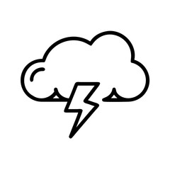 cloud with lightning bolt intense brainstorm on transparent background for web and graphic design