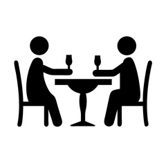 dinner date setup silhouette on transparent background for web and graphic design