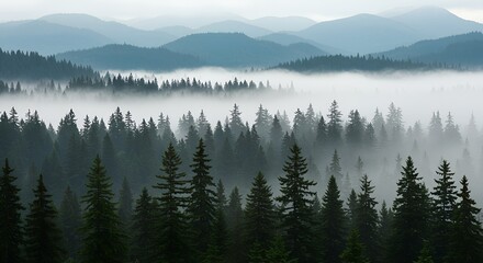 Obraz premium morning mist over the lake