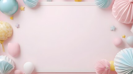 Pastel Balloons and Paper Lanterns Party Background