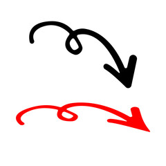 Hand-drawn swirling arrow