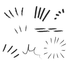 Hand-drawn black notice lines cartoon symbol icon set