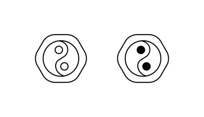 Yin Yang icon design with white background stock illustration