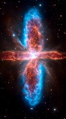 Stunning Cosmic Nebula Red and Blue Celestial Image Space Exploration Astronomy Background